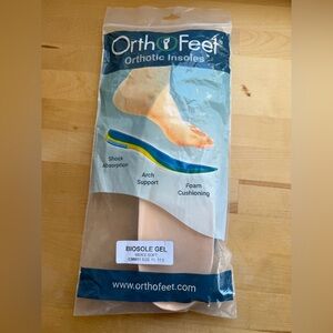 Orthofeet Orthotic Insoles Men 11/11.5 Biosoft Gel Arch Support Shock Absorption